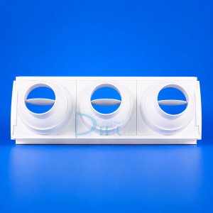 Boca inductora BI-ER Diru montada en perfil aluminio conducto circular color blanco