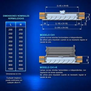 Rejilla lamas curvas horizontales CH1 Diru aluminio anodizado impulsion techo