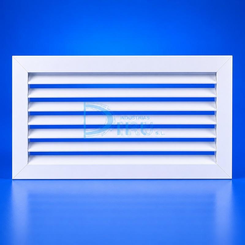 Rejilla retorno lamas fijas 45 grados RRF Diru aluminio blanco