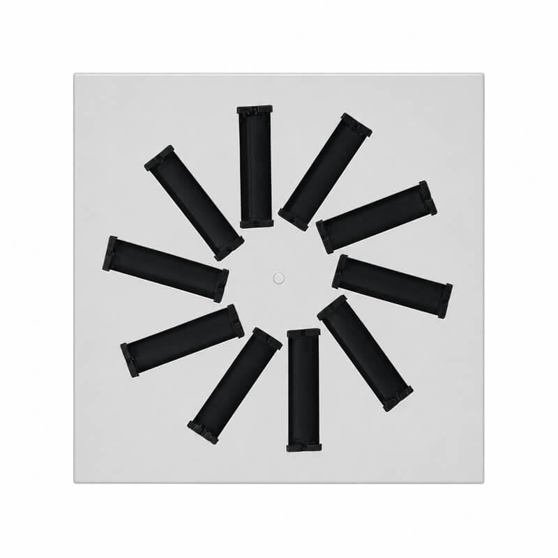 Difusor rotacional cuadrado BasicAir BA-DROT-300-10 blanco RAL 9016 295x295mm 10 ranura