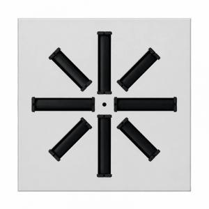 Difusor rotacional cuadrado BasicAir BA-DROT-300-8 blanco RAL 9016 295x295mm 8 ranura
