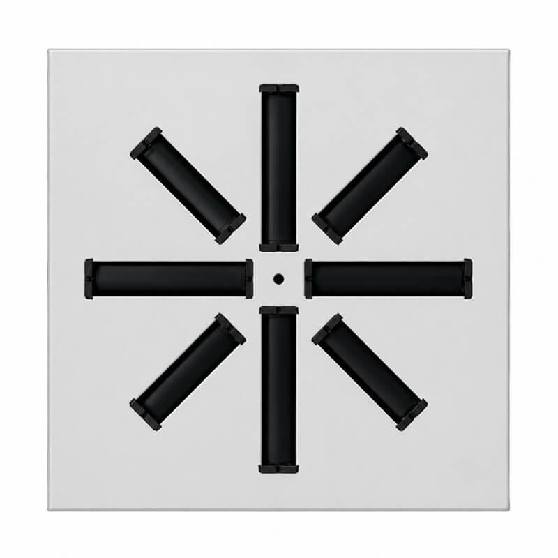 Difusor rotacional cuadrado BasicAir BA-DROT-300-8 blanco RAL 9016 295x295mm 8 ranura