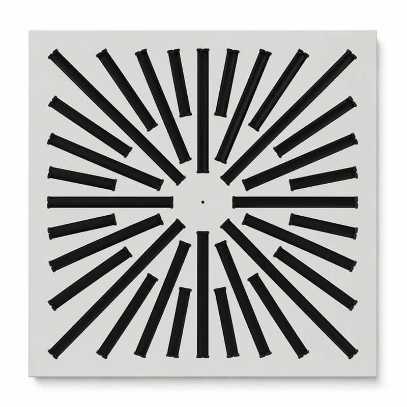Difusor rotacional cuadrado BasicAir BA-DROT-600-32R blanco 595x595mm 32 ranuras techo modular