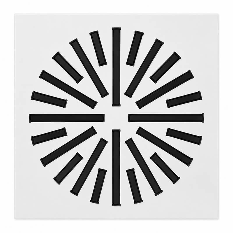 Difusor rotacional cuadrado BasicAir BA-DROT-600-24R blanco 595x595mm 24 ranuras