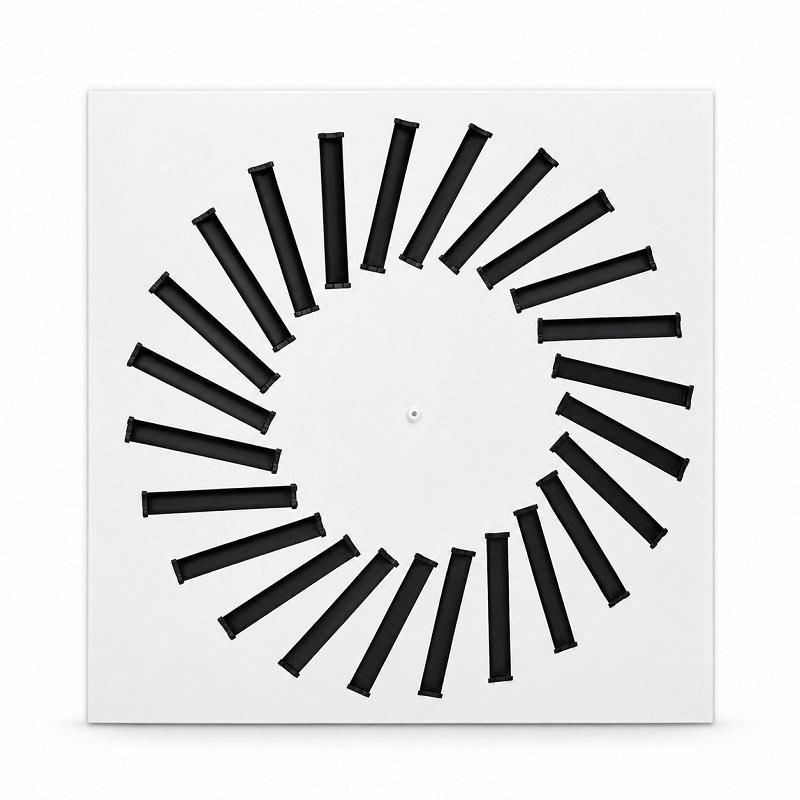 Difusor rotacional cuadrado BasicAir BA-DROT-600-24 blanco 595x595mm 24 ranuras tangenciales