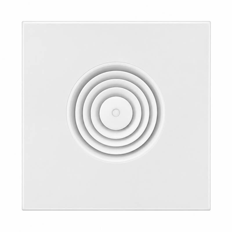 Difusor circular en placa techo modular BasicAir BA-PDCI blanco sin cortar placa