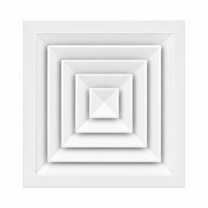 Difusor cuadrado multicono BasicAir BA-PDCU-595-595B blanco 595x595mm techo modular