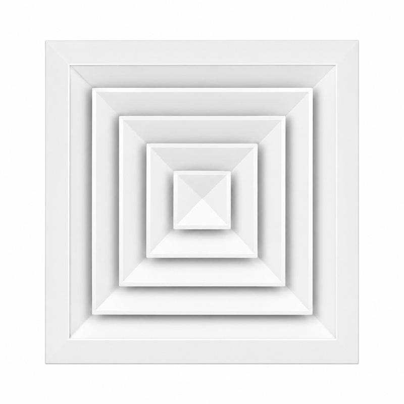 Difusor cuadrado multicono BasicAir BA-PDCU-595-595B blanco 595x595mm techo modular