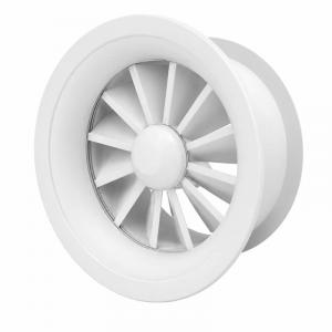 Difusor rotacional BasicAir BA-HELICE instalado sobre conducto circular visto nave local