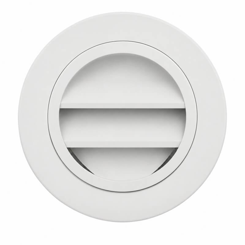 Rejilla circular exterior aluminio BasicAir BA-EXT-D blanco lamas malla antiinsectos