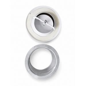 Boca extraccion redonda metalica BasicAir BA-BE-MET lacada blanco 100 125 150mm dos piezas
