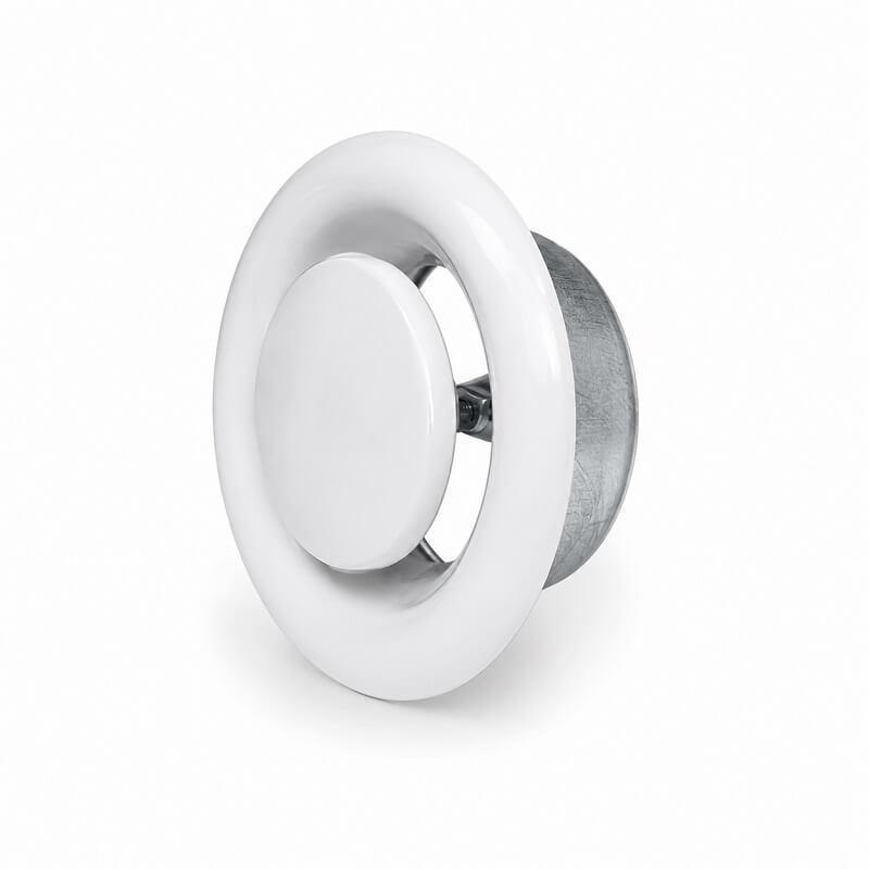 Boca extraccion redonda metalica BasicAir BA-BE-MET lacada blanco 100 125 150mm