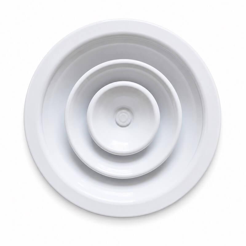 Difusor circular regulable BasicAir BA-DCI blanco anillos concentricos techo fijo