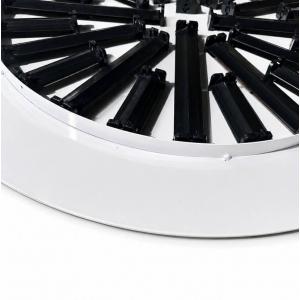 Difusor rotacional circular enrasado BasicAir BA-DROTC-600-28R blanco aletas negras cruceta 600mm detalle
