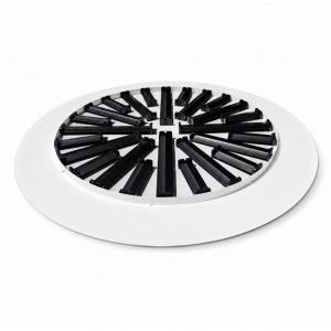 Difusor rotacional circular enrasado BasicAir BA-DROTC-600-28R blanco aletas negras cruceta 600mm