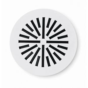 Difusor rotacional circular enrasado BasicAir BA-DROTC-600-28R blanco aletas negras cruceta 600mm