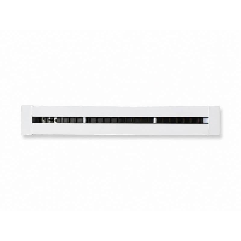 Difusor lineal BasicAir BA-DL perfil ancho blanco RAL 9016 lamas orientables una via