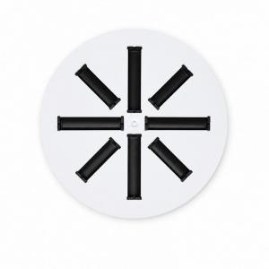 Difusor rotacional circular enrasado BasicAir BA-DROTC-300-8 blanco aletas negras 300mm