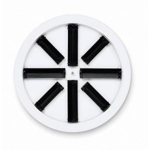 Difusor rotacional circular enrasado BasicAir BA-DROTC-300-8 blanco aletas negras 300mm