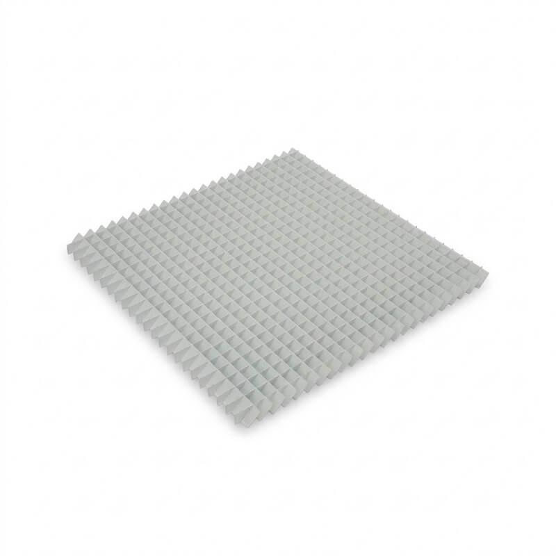 Rejilla retorno reticula 45 grados discreta techo desmontable aluminio blanco BasicAir