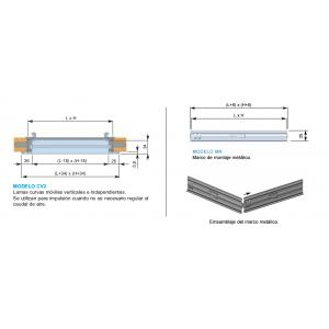 Rejilla Lama Curva CV2 + M 200 x 350 Color BLANCO