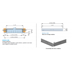 Rejilla Lamas Orientables Simple Deflexión MH + M 600 x 1000 Color ALUMINIO